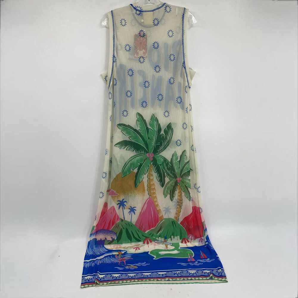 FARM Rio Cream Blue Tropical Print Maxi Dress | Size L - Picture 4 of 9